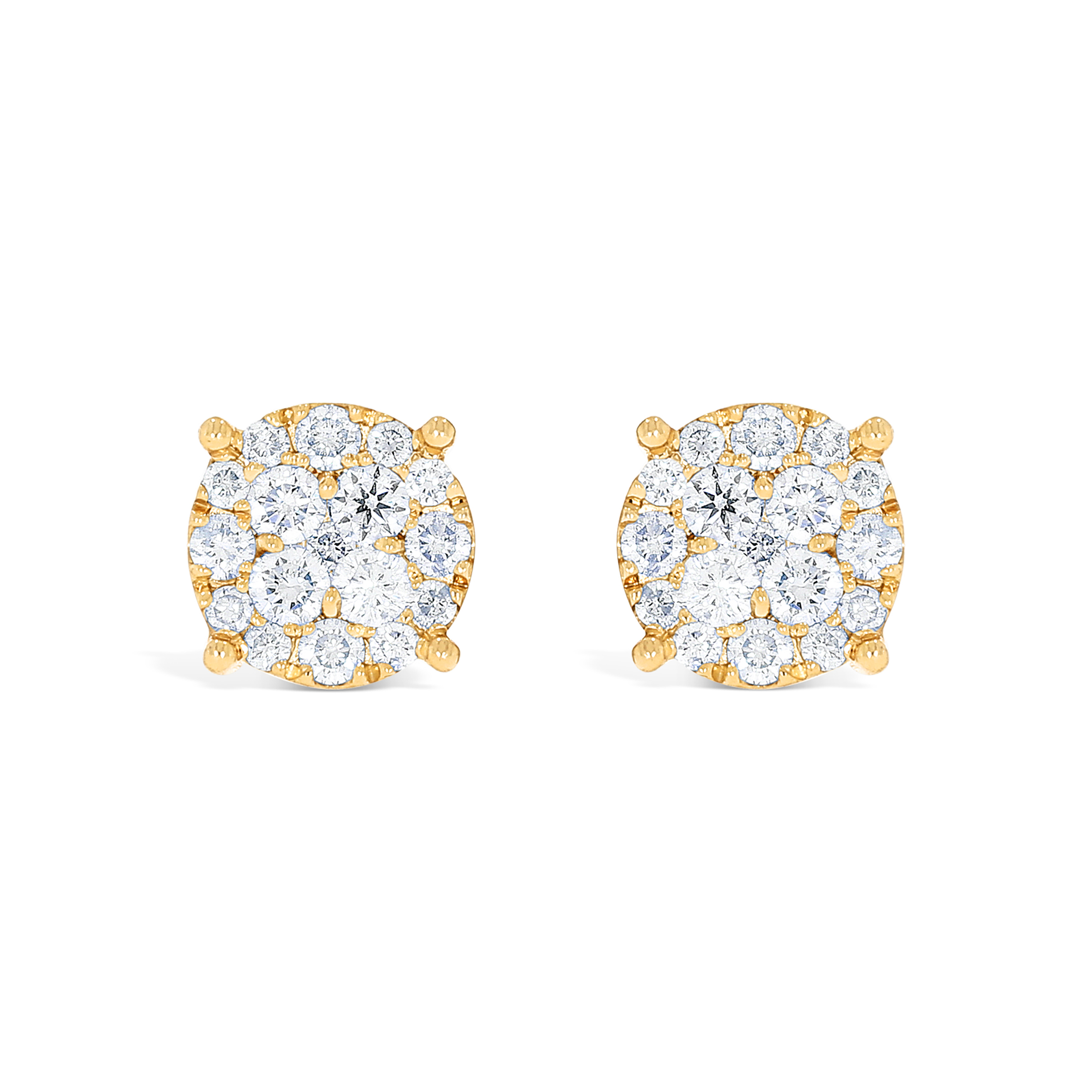 Round Diamond Earrings 0.85 ct. 10k Yellow Gold - YP Jewelers 